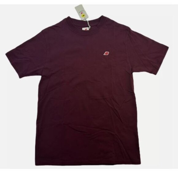 New Balance Men's MADE in USA Core T-Shirt MT21543 NBY Cotton Size M Burgundy - Picture 1 of 7